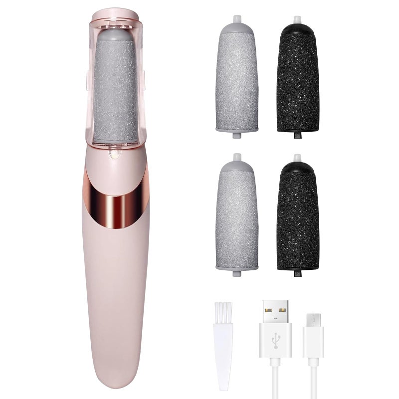 Electric Foot File, Electric Callus Removers for Feet, Coarse and Fine Heads,2 Speeds,LED Light, Rechargeable Electric Foot Callus Remover Pedicure Kits, Pedicure Tools for Heels, Toes, Balls of Feet